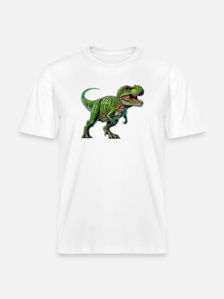 Dinosaur - RELAXED FIT Unisex Organic T-Shirt - white