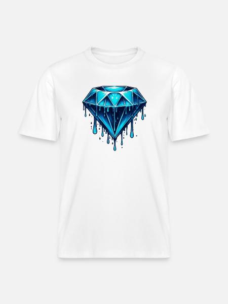 Diamond - RELAXED FIT Unisex Organic T-Shirt - white