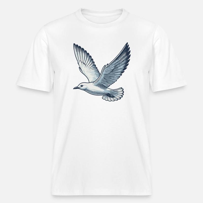 Möwe -  RELAXED FIT Unisex Organic T-Shirt - Weiß