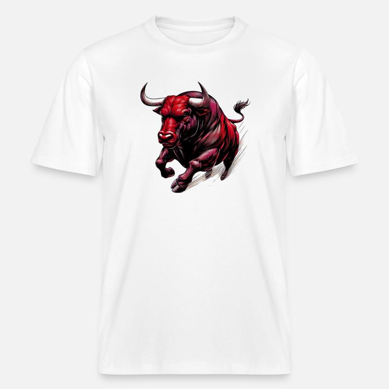 Bull -  RELAXED FIT Unisex Organic T-Shirt - white
