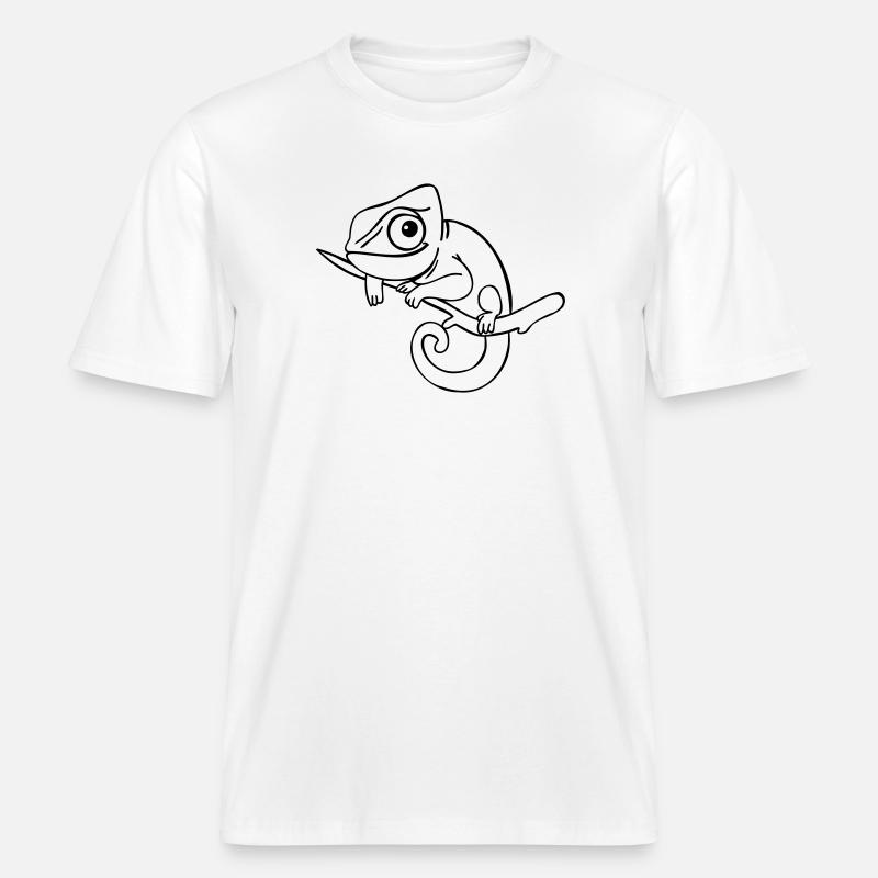 LUI das Chamäleon, einfarbig -  RELAXED FIT Unisex Organic T-Shirt - Weiß