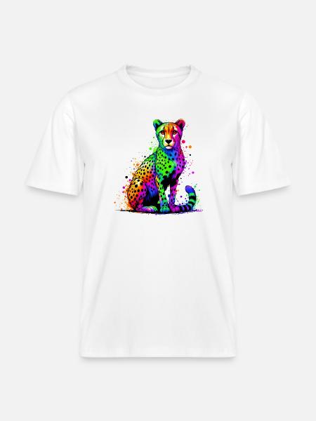 Gepard - RELAXED FIT Unisex Organic T-Shirt - Weiß