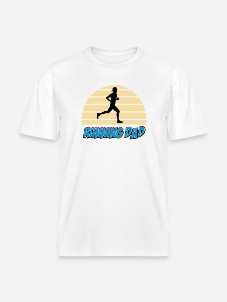 Running dad - T-shirt unisexe RELAXED FIT en coton bio - blanc