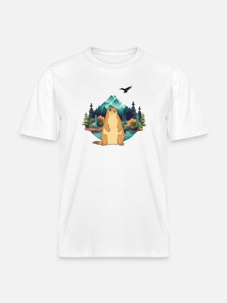 Murmeltier - RELAXED FIT Unisex Organic T-Shirt - Weiß