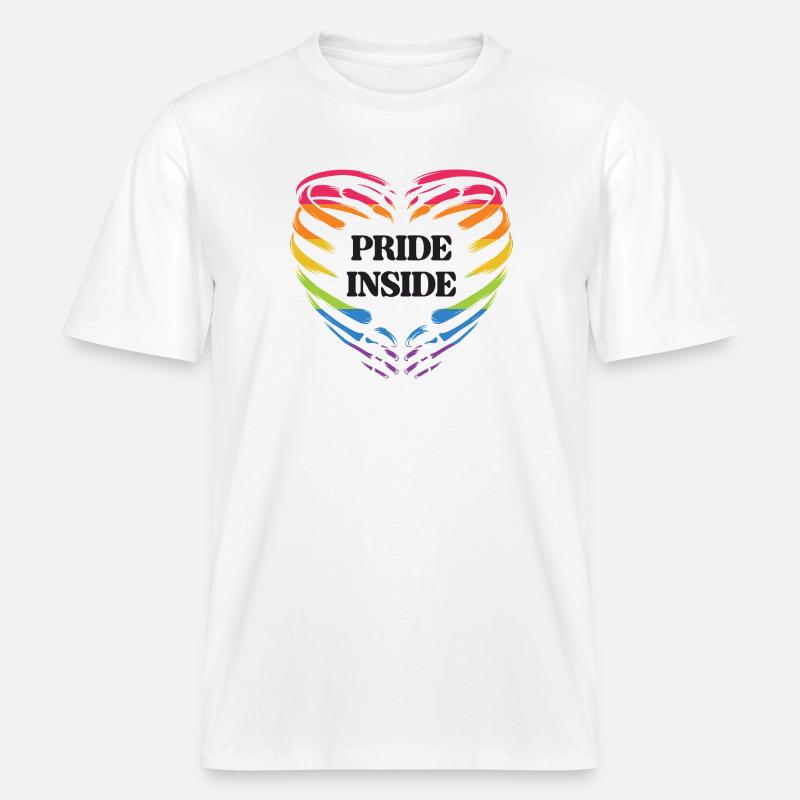 LGBT Pride Monat - Pride Inside -  RELAXED FIT Unisex Organic T-Shirt - Weiß
