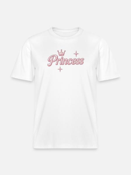 Prinzessin / Princess / Chrome Y2K Design - RELAXED FIT Unisex Organic T-Shirt - white