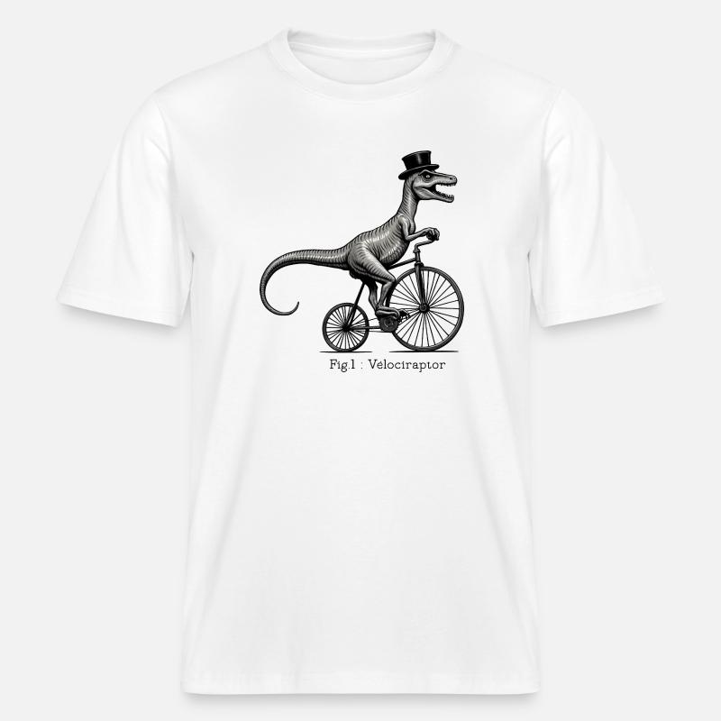 Velociraptor -  RELAXED FIT Unisex Organic T-Shirt - white