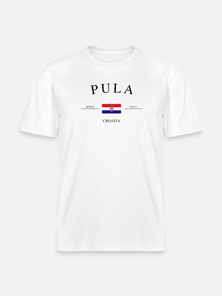 Pula Croatia – Holiday Souvenir &amp; Gift -  RELAXED FIT Unisex Organic T-Shirt - white