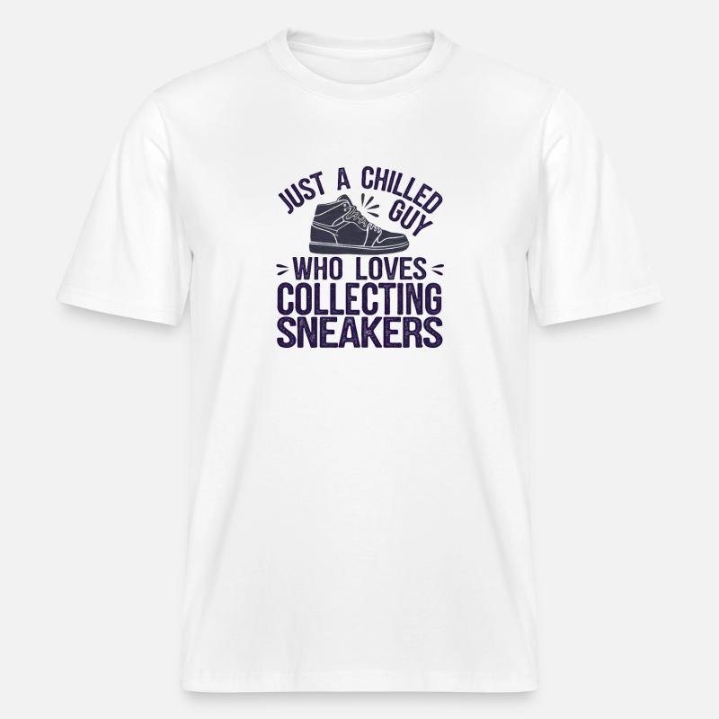 Imprimé collector de baskets décontractées -  T-shirt unisexe RELAXED FIT en coton bio - blanc