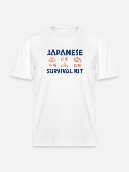 Japanese Sushi Survival Kit Design -  RELAXED FIT Unisex Organic T-Shirt - white