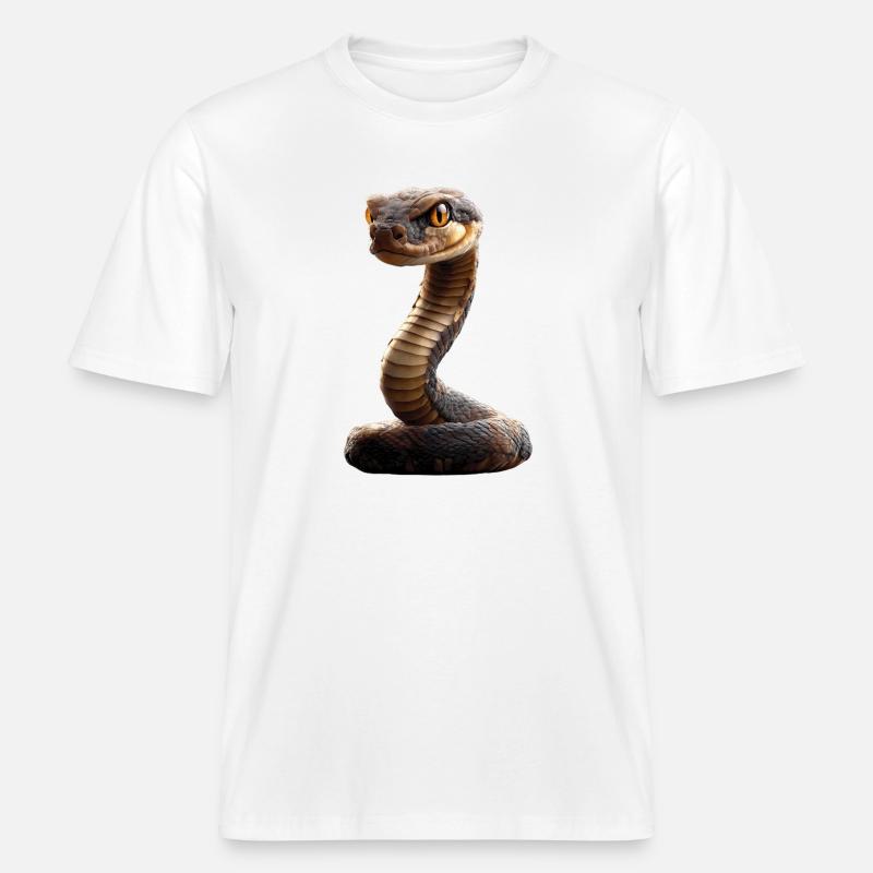 snake, python, cobra, rattlesnake, snakes -  RELAXED FIT Unisex Organic T-Shirt - white