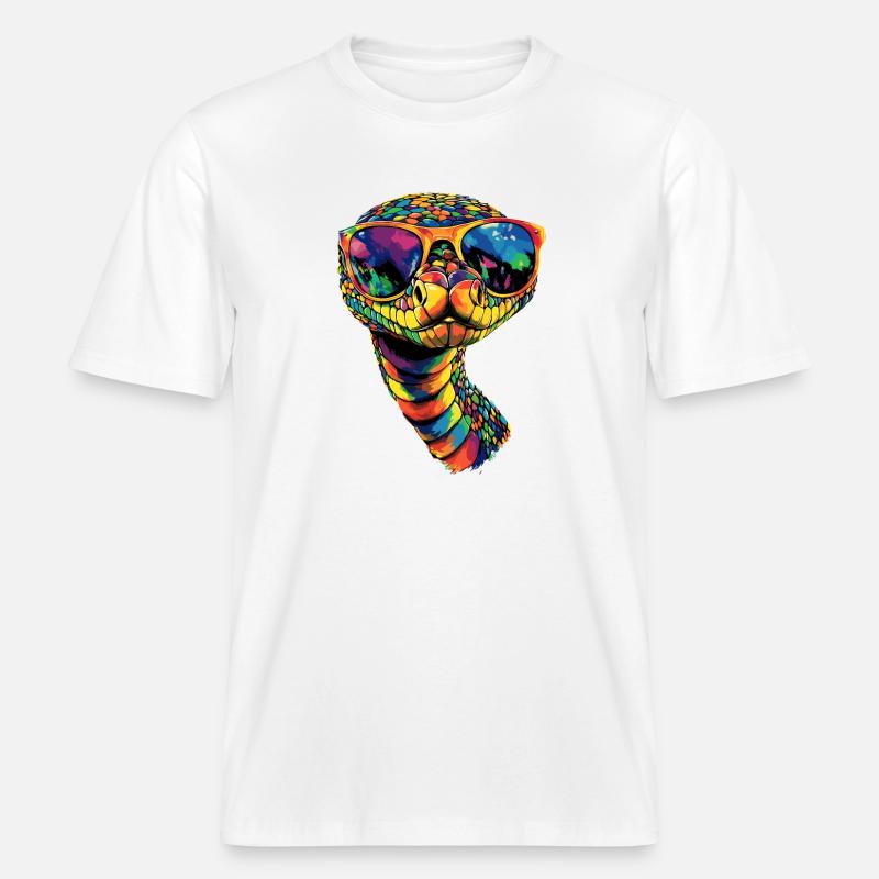 snake, python, cobra, rattlesnake, snakes -  RELAXED FIT Unisex Organic T-Shirt - white