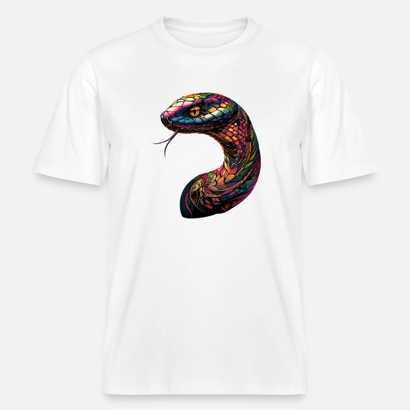 snake, python, cobra, rattlesnake, snakes -  RELAXED FIT Unisex Organic T-Shirt - white