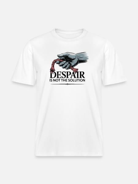 Resilient Hand Holding Frayed Rope - RELAXED FIT Unisex Organic T-Shirt - white