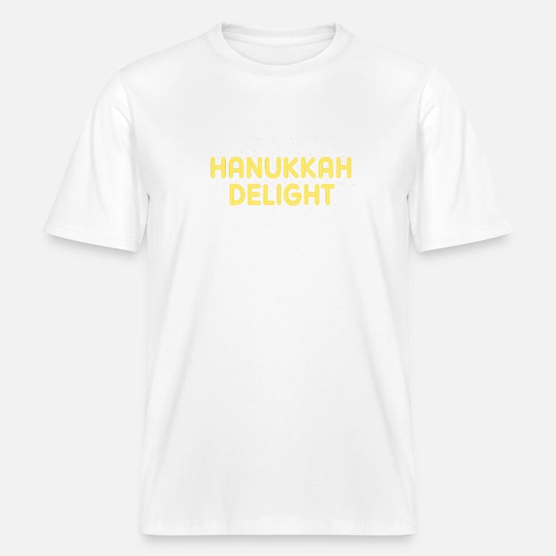 Hanoukka Hanoukka Hanoucca -  T-shirt unisexe RELAXED FIT en coton bio - blanc