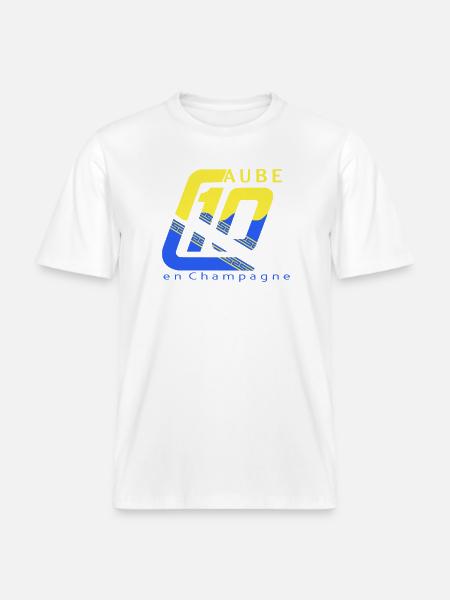 Logo 10 Aube - T-shirt unisexe RELAXED FIT en coton bio - blanc