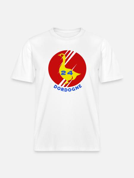 Dordogne 24 -  T-shirt unisexe RELAXED FIT en coton bio - blanc
