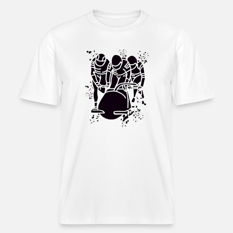 Bobsleigh Bobsleigh Bobsleigh à quatre -  T-shirt unisexe RELAXED FIT en coton bio - blanc