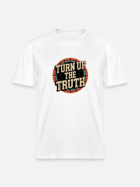 Retro Grunge – Montez la vérité -  T-shirt unisexe RELAXED FIT en coton bio - blanc