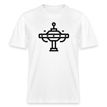 station spatiale -  T-shirt unisexe RELAXED FIT en coton bio - blanc - Devant - Alina (178cm) & Michal (187cm)