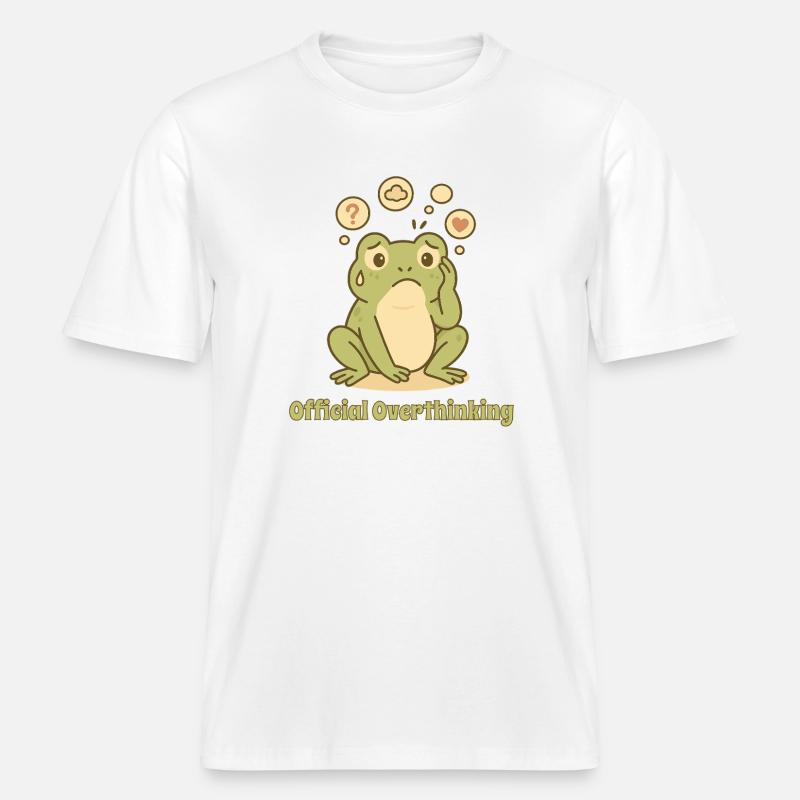 Grenouille réfléchie – Conception trop réfléchie -  T-shirt unisexe RELAXED FIT en coton bio - blanc