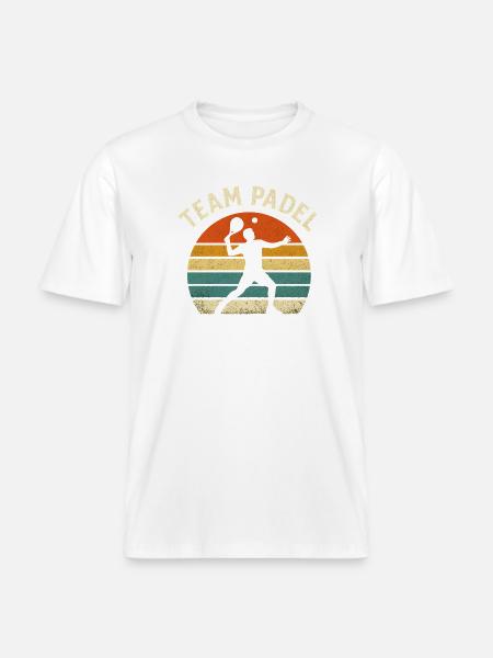 Retro Sunset Padel Team -  RELAXED FIT Unisex Organic T-Shirt - white