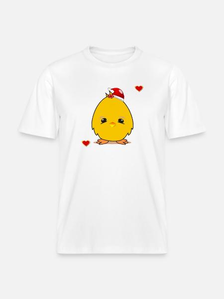 Weihnachtsküken Weihnachten Herz - RELAXED FIT Unisex Organic T-Shirt - Weiß