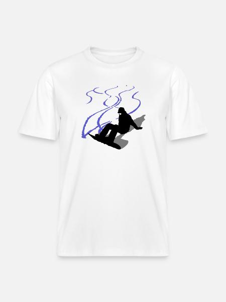 Snowboard - RELAXED FIT Unisex Organic T-Shirt - white
