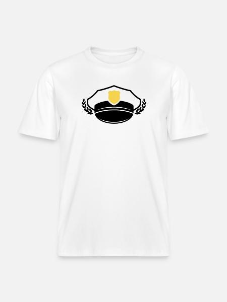 Police Cap & Badge | Honor & Respect - RELAXED FIT Unisex Organic T-Shirt - white