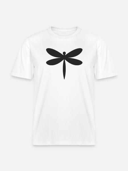 Libelle Silhouette  -  RELAXED FIT Unisex Organic T-Shirt - Weiß