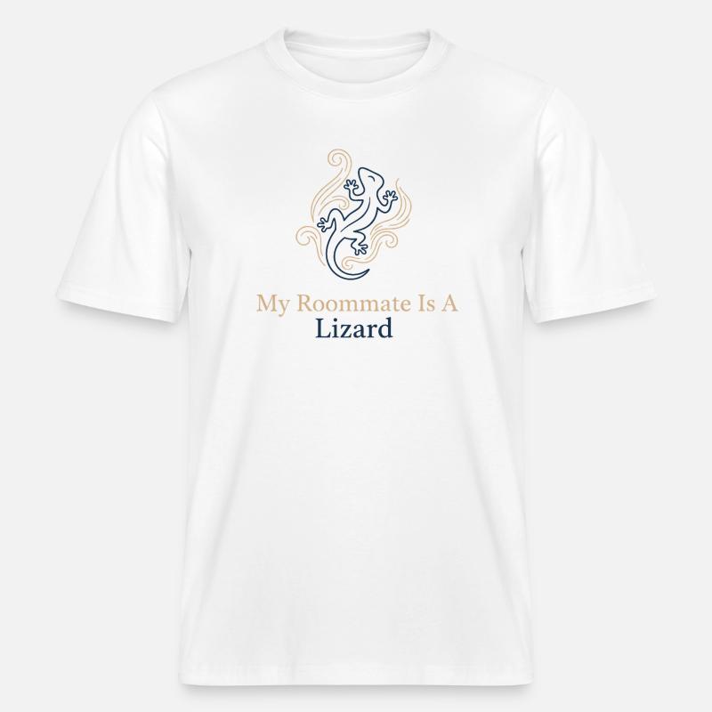 Mon colocataire est un lézard -  T-shirt unisexe RELAXED FIT en coton bio - blanc