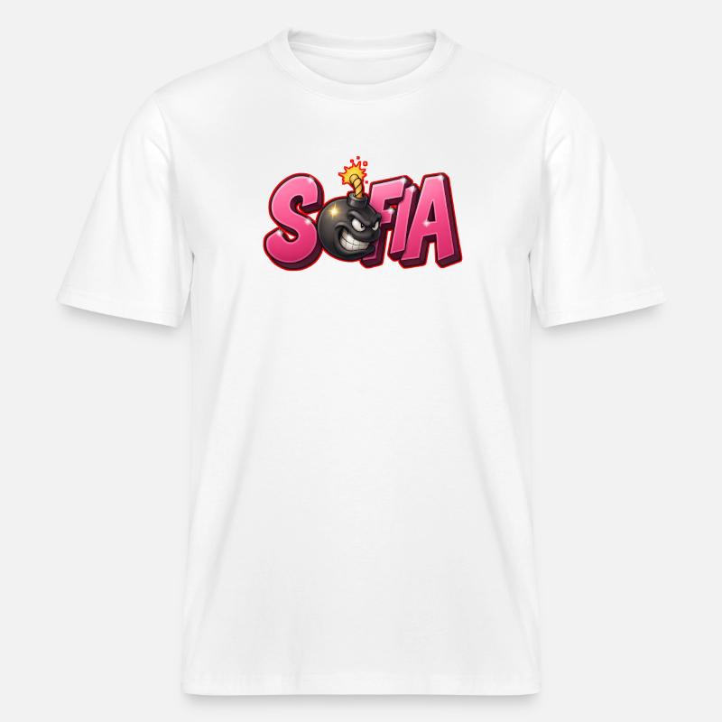 Sofia Graffiti Name Bomb Graffité 3D -  T-shirt unisexe RELAXED FIT en coton bio - blanc