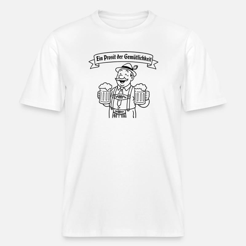 Herr Bier - Ein Prosit der Gemütlichkeit -  T-shirt unisexe RELAXED FIT en coton bio - blanc