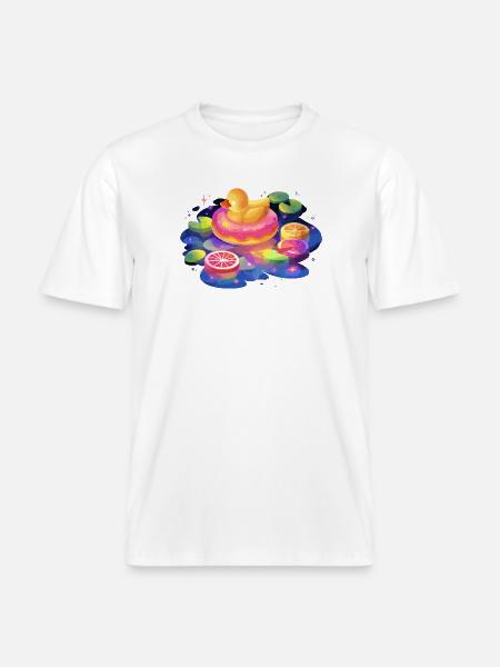 Fruity donut duck trip - RELAXED FIT Unisex Organic T-Shirt - white