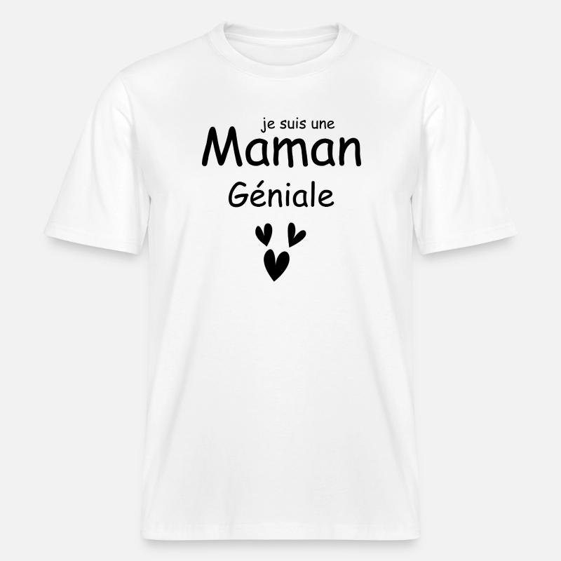 Ich bin eine geniale Mutter -  RELAXED FIT Unisex Organic T-Shirt - Weiß