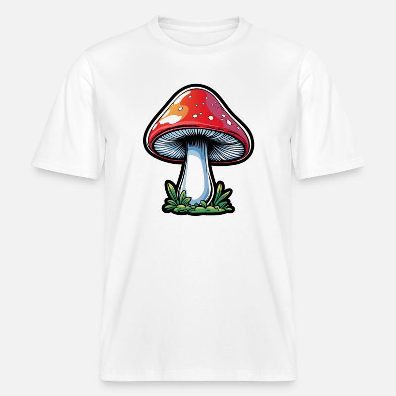 Conception du Popart Red Toadstool -  T-shirt unisexe RELAXED FIT en coton bio - blanc