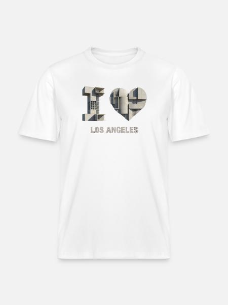 LOS ANGELES – Modern Concrete Lettering -  RELAXED FIT Unisex Organic T-Shirt - Weiß