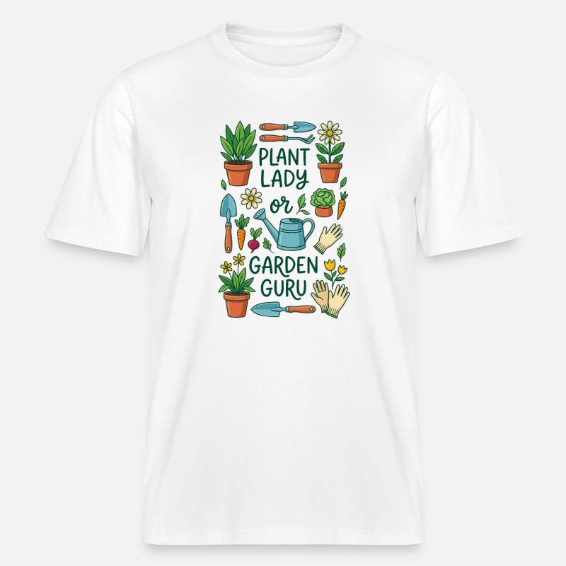 Der Pflanzenliebhaber oder Gartenexperte -  RELAXED FIT Unisex Organic T-Shirt - Weiß