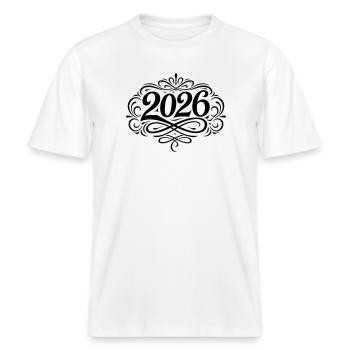Noble 2026 -  T-shirt unisexe RELAXED FIT en coton bio - blanc - Devant - Alina (178cm) & Michal (187cm)