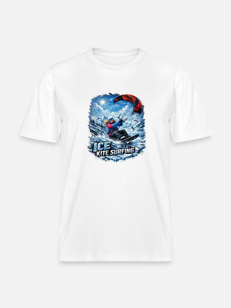 WINTER KITE SURFER GIRL - RELAXED FIT Unisex Organic T-Shirt - Weiß