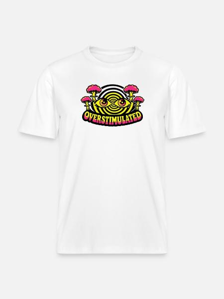 Overstimulated Psychedelic Eyes - RELAXED FIT Unisex Organic T-Shirt - white
