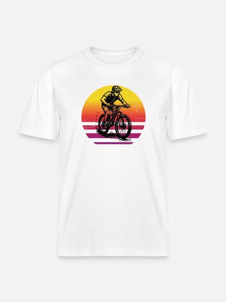 Iconic mountain bike motif -  RELAXED FIT Unisex Organic T-Shirt - white