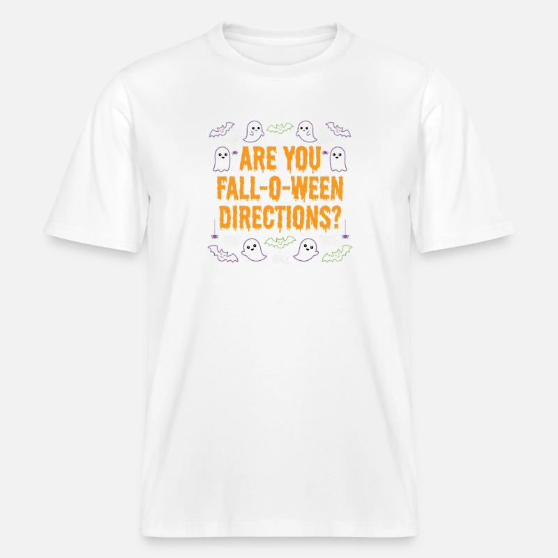 Bist du ein Herbst-O-Ween-Anleitungslehrer? Hallow -  RELAXED FIT Unisex Organic T-Shirt - Weiß