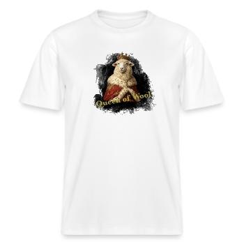 Königliche Wolle -  RELAXED FIT Unisex Organic T-Shirt - Weiß - Vorne - Alina (178cm) & Michal (187cm)
