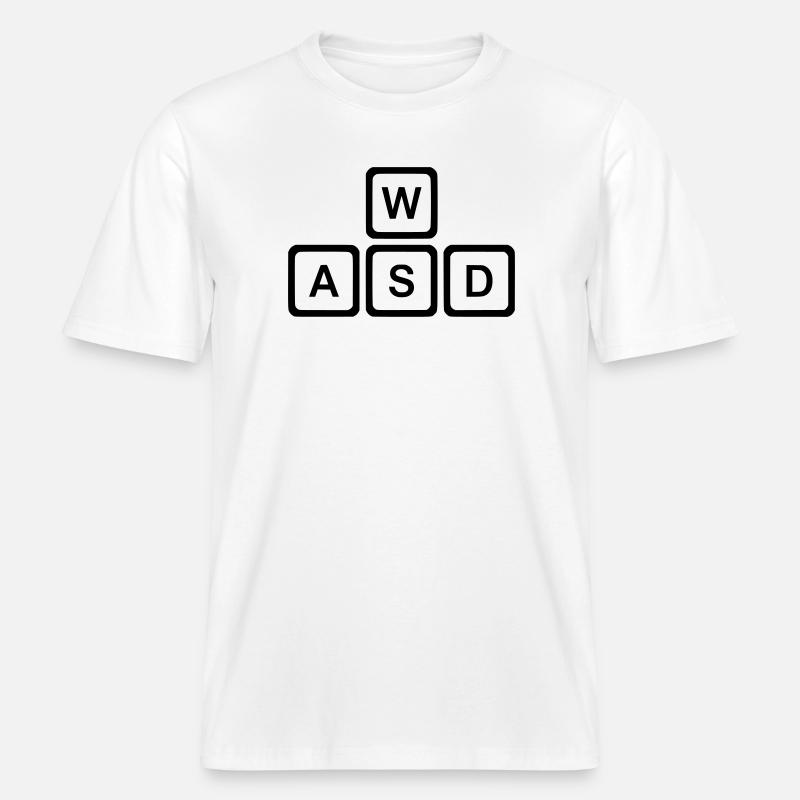 WASD Keys, PC Gaming Nerd Vector -  T-shirt unisexe RELAXED FIT en coton bio - blanc