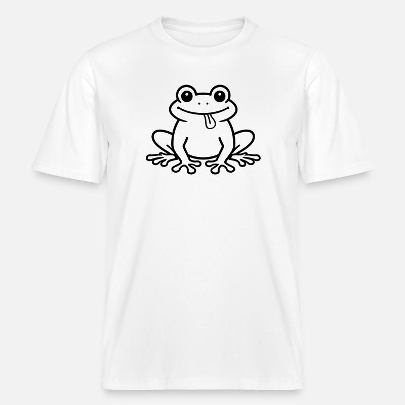 Toad Comic Frog -  RELAXED FIT Unisex Organic T-Shirt - white