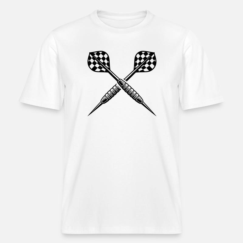 Lancer de fléchettes Fléchettes Fléchettes -  T-shirt unisexe RELAXED FIT en coton bio - blanc