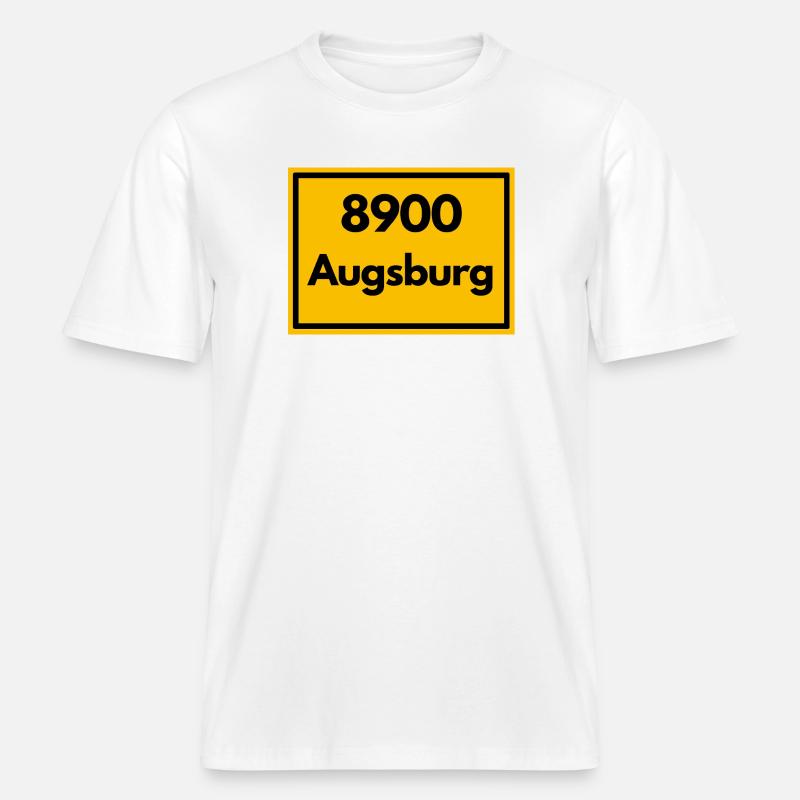 OLD POSTCODE POSTCODE RETRO 8900 AUGSBURG -  RELAXED FIT Unisex Organic T-Shirt - white