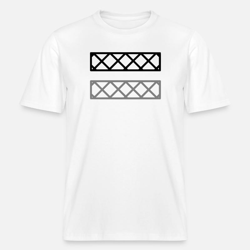 Fence Grid Pattern Frame -  RELAXED FIT Unisex Organic T-Shirt - white