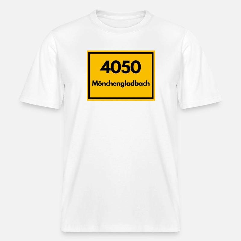 OLD POSTCODE POSTCODE 4050 MÖNCHENGLADBACH FUSSBAL -  RELAXED FIT Unisex Organic T-Shirt - white